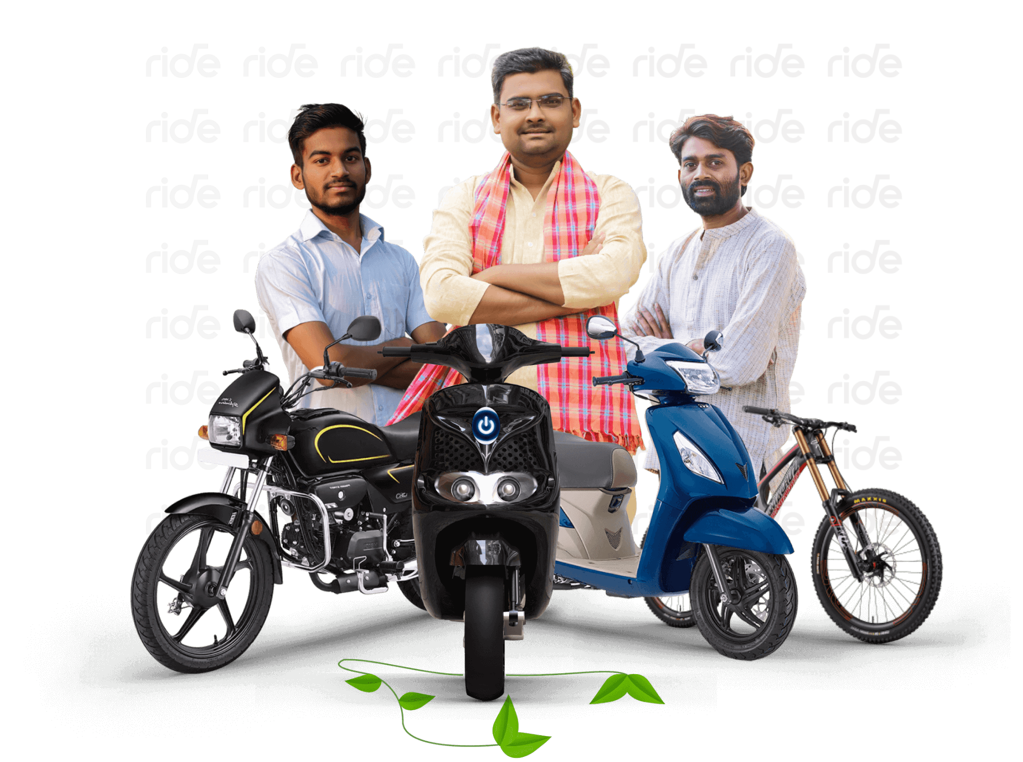 Ride Finance customers and a range of two-wheelers